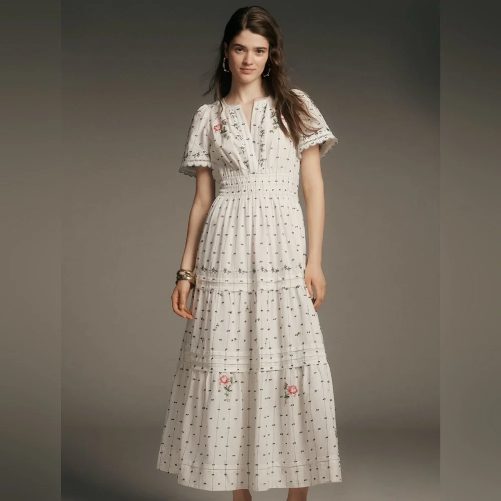 NWT The Somerset Emobroidered Dobby Maxi Dress - Picture 1 of 4